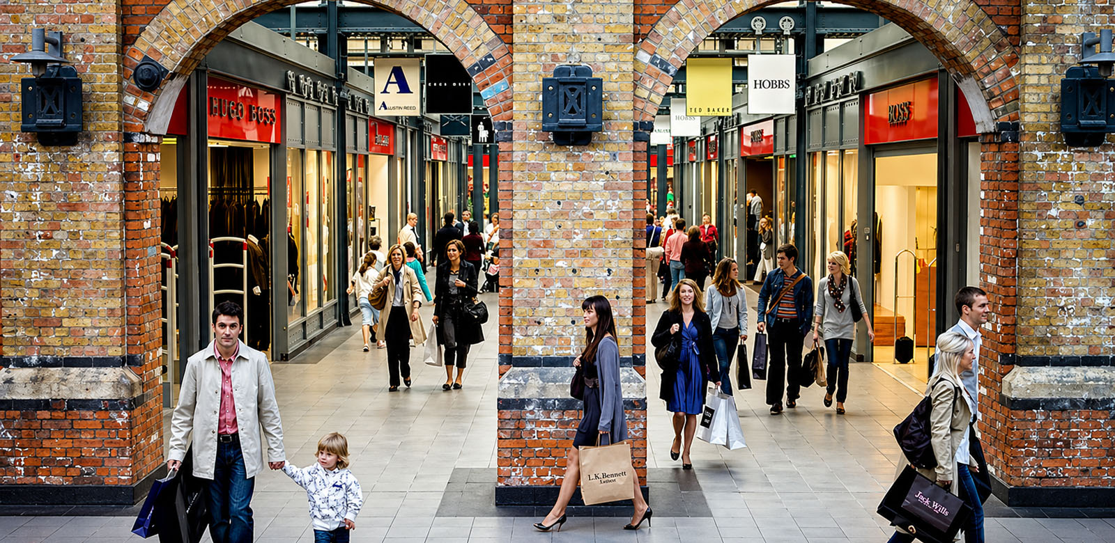 Swindon Designer Outlet arcades and shopping passage